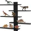 NIUBEST Floating Shelf for Wall,for Tonie Shelf,Small Wood Display Shelves Rack for CollectiblesFigures,Shot Glasses,Mini Decor,for Toy(Black)