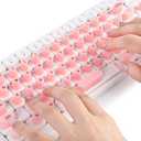 DR.YYDF Raised Keyboard Stickers for Long Nails with Letters, Universal Long Nail Keyboard Bubbles for Protecting Nail Art, Reusable Self-Adhesive Raised Key Stickers, 70Pcs (Pink)