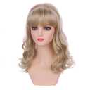 Child Blonde Wig Kids Long Light Blonde Wavy Curly Wig Girls Blonde Wigs with Bangs Synthetic Hair Include Wigs Cap