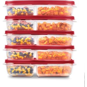 Rubbermaid EasyFindLids Meal Prep Containers 5.1 Cup Red