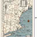 Historic Pictoric Historical 1928 Griswold Tyng Pictorial Map of New England -18 x 24 Fine Art Print - Antique Vintage Map