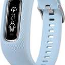 Strap TPU Wristband Compatible with Garmin vivosmart 4,Make Broken Original Band Work again (Small/Medium, Azure Blue)