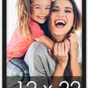 Poster Palooza 12x22 Frame Black Solid Wood Picture Frame | 0.75 Inch Moulding Width | Includes UV Acrylic Plexiglass, Foam Board Backing & Hanging Hardware