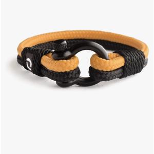 Mens Rope Bracelet - Stainless Steel Black Shackle, Extremely Durable and Scratch Resistant Waterproof Paracord, Handmade, Nautical Wristband for Men