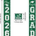 Moukeren 3 Pieces 2026 Graduation Party Decorations Graduation Porch Sign Class of 2026 Grad Hanging Porch Banner Backdrop Door Sign for Grad Party Home Door Wall Decor(Green)