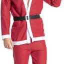 EraSpooky Men Santa Claus Costume Christmas Fancy Dress Budget Outfit Suit Red