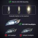 D2S HID Bulbs 4300K Yellow-White Light, 35W High/Low Beam D2S Headlight Bulb Replacement - Pack of 2 | IP67 Waterproof HID Bulbs, All-Weather Safety for Rain & Snow Driving