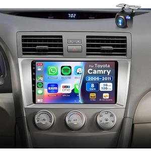 Car Stereo for Toyota Camry 2006-2011 Wireless CarPlay/Android Auto Android 13 Radio[8Core3+32G with Qualcomm] 9" QLED Touch Screen,BT5.1,DSP Hi-Res/OBD2/FM/RDS,GPS,Backup Camera METEESER