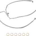 MoKitDora Stainless Steel Brake Line Oil Hose Kit for 16" Monkey Bagger Bars 1996-2013 Harley Touring Street FLHX Electra Glide FLHT No ABS, Chrome