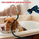 Lotoo Sink Hose Attachment for Faucet with 7 Adapters, 50 FT Indoor Faucet Hose for Kitchen Sink or Bathroom Sink Faucet with 10-Function Nozzle, Watering, Washing Pet, Household Cleaning, Car Washing