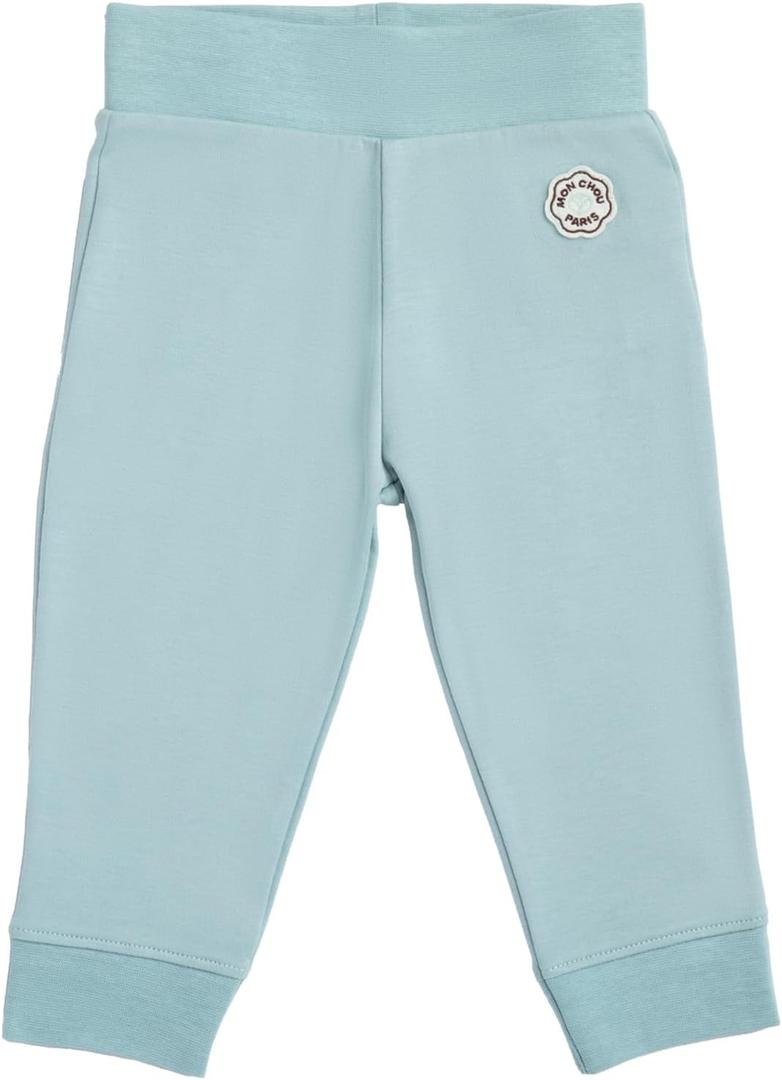 MON CHOU Organic Cotton Baby Pants - 100% Pima Cotton - Lightweight and Breathable Infant Pants for All Seasons (Meadow) 9-12