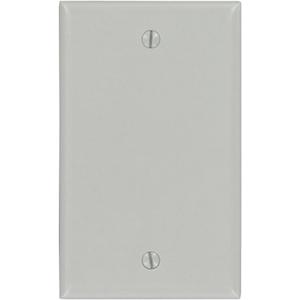 Leviton 1-Gang No Device Blank Wallplate, Standard Size, Thermoset, Box Mount, 87014, Gray