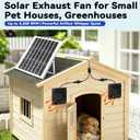 Solar Powered Fan Kit, Weatherproofed Exhaust Fan Air Ventilation Equipment with 25W Solar Panel and 2 High-Speed 5 Inch Dual Fans, Kit for Outside Chicken Coops, Pet House, Attics, Greenhouses, Shed