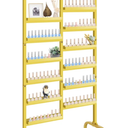 EBANKU Metal Nail Polish Racks, 12 Tiers Metal Nail Storage Racks with Wheels Gold Nail Polishes Display Rack Cosmetic Display Case Nail Polish Shelf Essential Oil Organizer for Nail Salon Shop