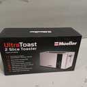 Mueller UltraToast Full Stainless Steel Toaster 4 Slice, Long Extra-Wide Slots for Bagels and Waffles, 6 Browning Levels, LED Display, Cancel/Defrost/Reheat Functions & Removable Tray, Kitchen Gadgets