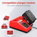 2Pc 6.0Ah 18V for Milwaukee M-18 Battery WK18 N18-N14 Charger Compatible for Milwaukee 18v Battery and Charger Combo Fast Charging for 48-11-1850 48-11-1860 48-11-1820 48-11-1840 48-11-1830 48-11-1870