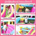 Bounce House for Kids, Inflatable Bouncy House, Indoor Toddler Bounce House, Pink Bounce House with Slide, Bouncy Castle for Backyard Outoodr, Jump House with 450W Blower, 10 X 9.6 X 7.6 Ft