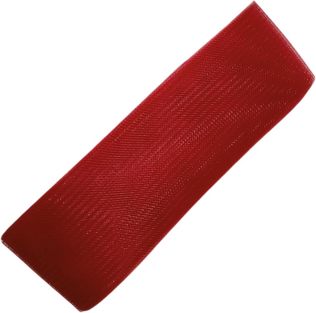 Abbaoww Stiff Red Horsehair Braid 4 Inch Wide 25 Yards for Sewing Wedding Dress Dance Gowns Accessories Shaping Trimming