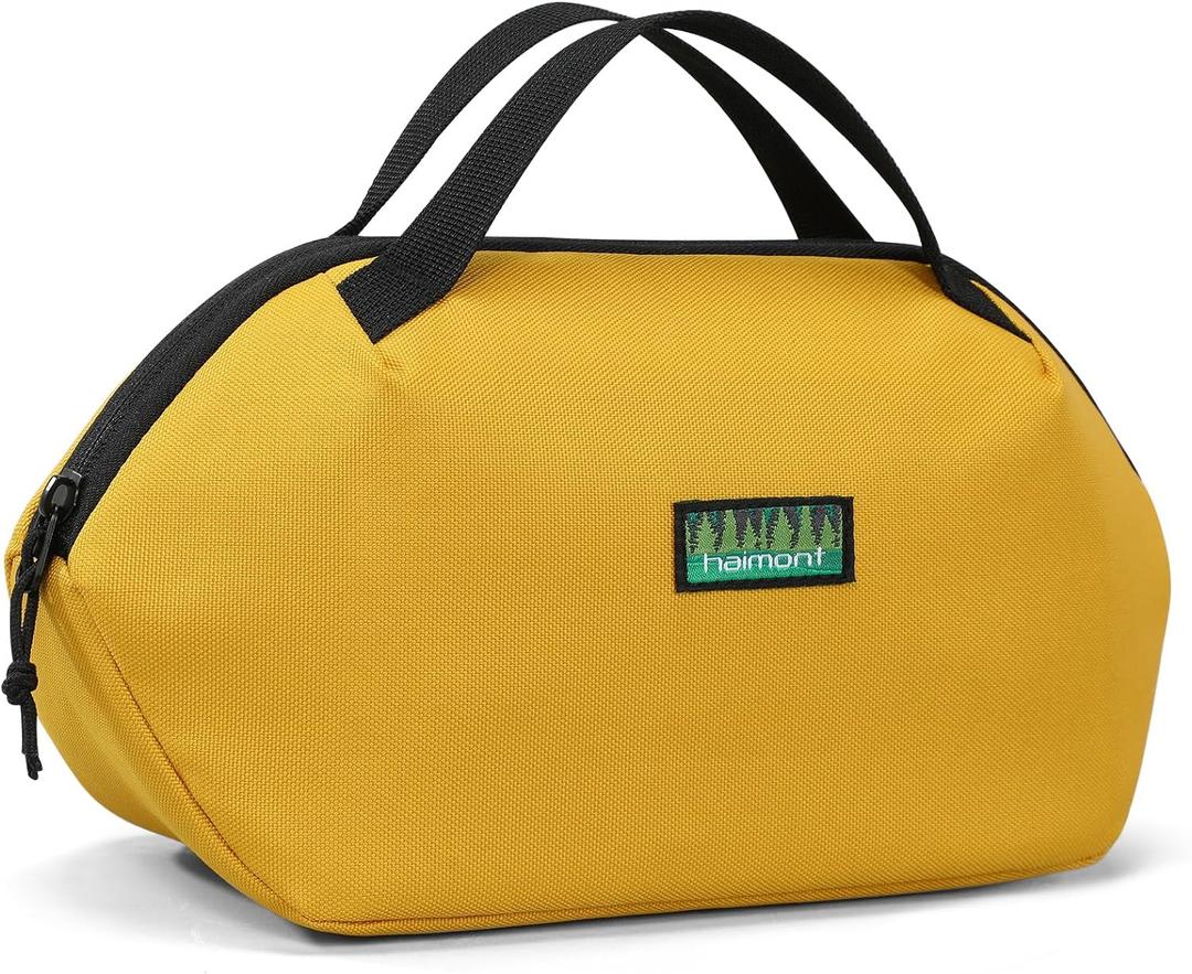 Haimont Small Cooler Freezable Lunch Bag, Portable Freezable Insulated Lunchbox for Food Drink Snack Medicine, Water Resistant, Yellow
