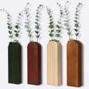 4 Pcs Wood Wall Planter Vase with Pampas Grass and Eucalyptus Farmhouse Boho Wall Decor for Living Room Entryway Bedroom Kitchen Office Home Decoration(8 Pcs,Artificial Eucalyptus)
