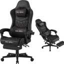 MINOMAC Gaming Chair, Big and Tall Gaming Chair 400lbs Office Chair with Footrest, 90-155° Recline & Removable Headrest Lumbar Support[Spring + 4D Sponge] (Black)