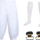 Victorian Century Colonial Costume Set for Men Renaissance Pirate Halloween and Victorian Styles (XXL)