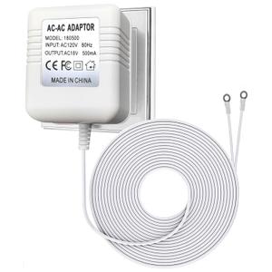 18V Video Doorbell Power Adapter, Power Supply Transformer for Ring, Nest, Eufy, Arlo Doorbell, 26.2 FT, White Pure Copper Enameled Wire Manufaturing
