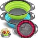 Silicone Collapsible Colander Sink Colander Collapsible Camping Versatile Collapsible Strainer Sink strainer basket over Sink Strainer (Red Green Blue)