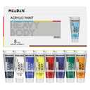 MEEDEN Thick Acrylic Paint Set: Satin Finish Acrylic Paints for Ornaments Painting - 100ml/3.38oz 8 Primary Colors Heavy Body Art Paint Tubes for Christmas Decoration