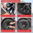 KAVANIC 4Pcs Wheel Cover Fits for Tesla Model Y 19Inch ABS Matter Black Hubcaps for 19" Gemini Wheels Long Range, Wheel Covers Fit for Model Y 2020-2024 Induction Style Rim Protector (RWD/AWD)
