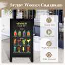 Wooden A-Frame Sign, Magnetic 40" x 20" Black Chalk Board Sign Board, Double-Sided Sandwich Board Signs Outdoor, Chalkboard Easel, Menu Board for Restaurant, Business or Wedding