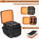 LUXJA Padded Bag For 2 Effect Lights or Moving Head Lights | Effect Light Bag with Inner Divider and Multiple Accessory Pockets, Detachable Shoulder Strap, Black
