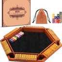 Toidgy 1-6 Players Shut The Box Dice Games, Wooden Board Table Math Game with 16 Dice and Instructions, Classics Close The Box Board Game for Adults Kids, Family Classroom Home or Bar