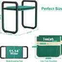 TomCare Garden Kneeler and Seat 11.14 Wider Larger Soft Kneeling Pad Garden Bench with 2 Large Tools Pouches Heavy Duty Foldable Garden Stool Gardening Gifts for Women Men Gardeners Seniors, Green