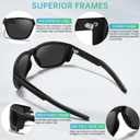 STGATN Polarized Sport Sunglasses for Men, Wrap Around Design UV400 Protection Driving Fishing Cycling Running Glasses