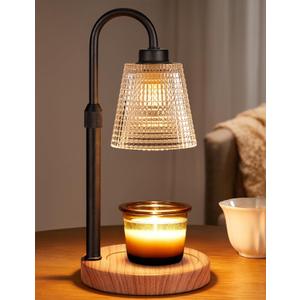 Innqoo Rustic Candle Warmer Lamp with Timer, Dimmable Candle Warmer for Jar Candles, Height Adjustable Wax Melts Warmer, Birthday Gifts for Women Mom, House Warming Gifts New Home Decor (Regular(4.7 in))