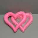 Syhood 2 Pcs 10'' Large Valentine's Day Heart Tree Ornaments 3D Heart Valentine Ornaments Glitter Tree Decor Wreath for Front Door Wall Mantel Party Decor (Pink)