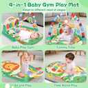 Joryuek Baby Gym & Play Mat, Tummy Time & Activity Mat Toys, Infant to Toddler Play Piano Mat, 0-12 Months (Green)