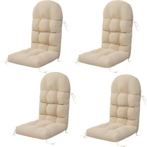 Sannwsg Adirondack Chair Cushion Set of 4, Rocking Chair Cushions, High Back Patio Cushions, Thickened Weather Resistant Patio Cushion with 6 Ties, Non Slip Fade & Waterproof
