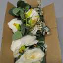 Der Rose 2 Pcs 13FT Artificial Floral Garland, Flower Eucalyptus Spring Garland with Champagne Rose, Faux Flower Vine for Wedding Decor Arch Backdrop & Table Decor