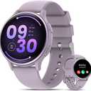 Smart Watches for Women(Answer/Make Calls), 1.27'' AMOLED Screen Activity Trackers with Heart Rate/Sleep/SpO2 Monitor, Smartwatch for iPhone/Samsung/Android,120+ Sport IP68 Fitness Watch 2Bands Violet