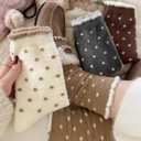 Fuzzy Slipper Socks, Super Soft Cozy Home Crew Socks for Womens Winter Warm Sleeping Slipper Socks, M