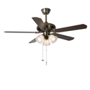52 Inch Indoor Ceiling Fan with Pull-Chain and Three LED Light Bulbs Base, Traditional 3-Speeds Reversible Blades Ceiling Fan(Antique)