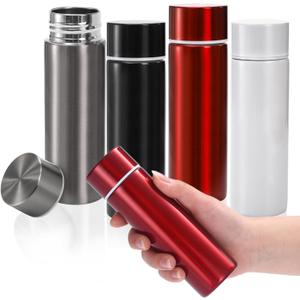 4 Pack Mini Stainless Steel Water Bottles, 4 Oz Small Insulated Purse Pocket Water Bottle, Portable Slim Leak-proof Hot Cold Drink Flask for Travel, Sport, Camping