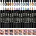 Colorful Shimmery Eye Shadow Stick Glittering Eye Shadow Sticks Set with Retractable and Waterproof Eyeshadow Pencil for Long-Lasting Makeup Eyeshadow (16 Pcs)