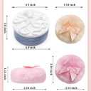 Large Body Powder Puff and Container - 4.4'' Ceramic Dusting Powder Container with 2 Soft Washable Reusable Velour Face Body Glitter Wet Dry Makeup (Blue)