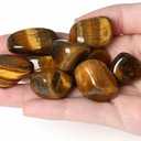 YATOJUZI 1LB Tiger's Eye Tumbled Polished Natural Crystals Stones Bulk Crystal Gemstones Wholesale for Tumbling Cabbing Decoration Gifts (450g)