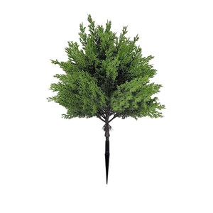 Artificial Plants Faux Cypress Topiary Tree Made PE, 17.71 inch Artificial Bush Ground Insert Stake Floral Arrangement, Faux Evergreen Tree Plants for Indoor Outdoor Front Porc