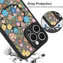 KANGHAR Case Compatible with iPhone 16 Pro Flower Pattern [Compatible with Magsafe] Cute Colorful Blooming Florals Protective Magnetic Case for Girls Women 6.3"