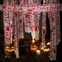 Halloween Decorations Creepy Blood Bandage, Haunted House Decor Scary Gauze Bandage, Crime Scene Props for Mummy, Cosplay Parties and Door Curtains(Blood Drop Text Pattern,27.6 ft)